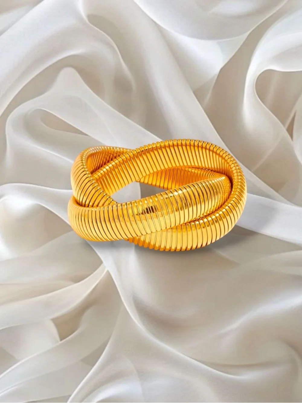 Gold Coil Knot Bracelet – Women's Statement Bangle